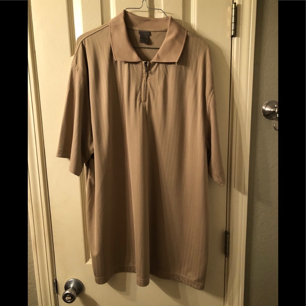 R&R Casuals Tan Short Sleeve Polo Shirt Size XXL